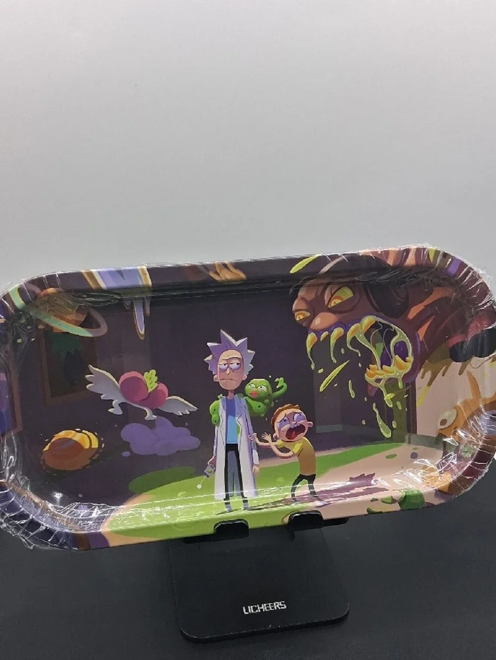 Rick and Morty Themed Metal Tray - Multicolor Pocket Sized